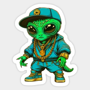 Alien Humanoid Hip Hop Thug Life Style Sticker